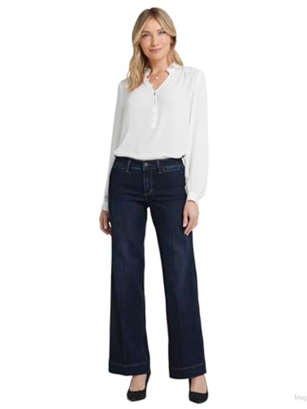 NYDJ Women's Teresa Trouser Jeans Mid Rise Wide Leg Stretch Denim